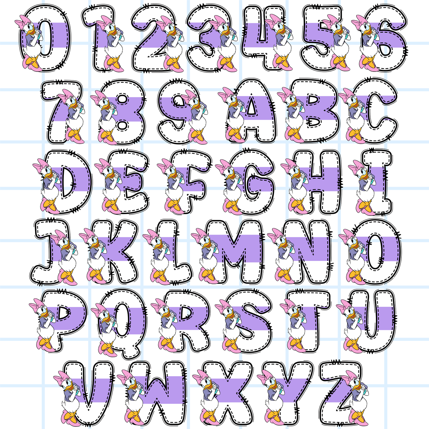 Mickey & Friends Alphabet PNG Bundle | ABC 123