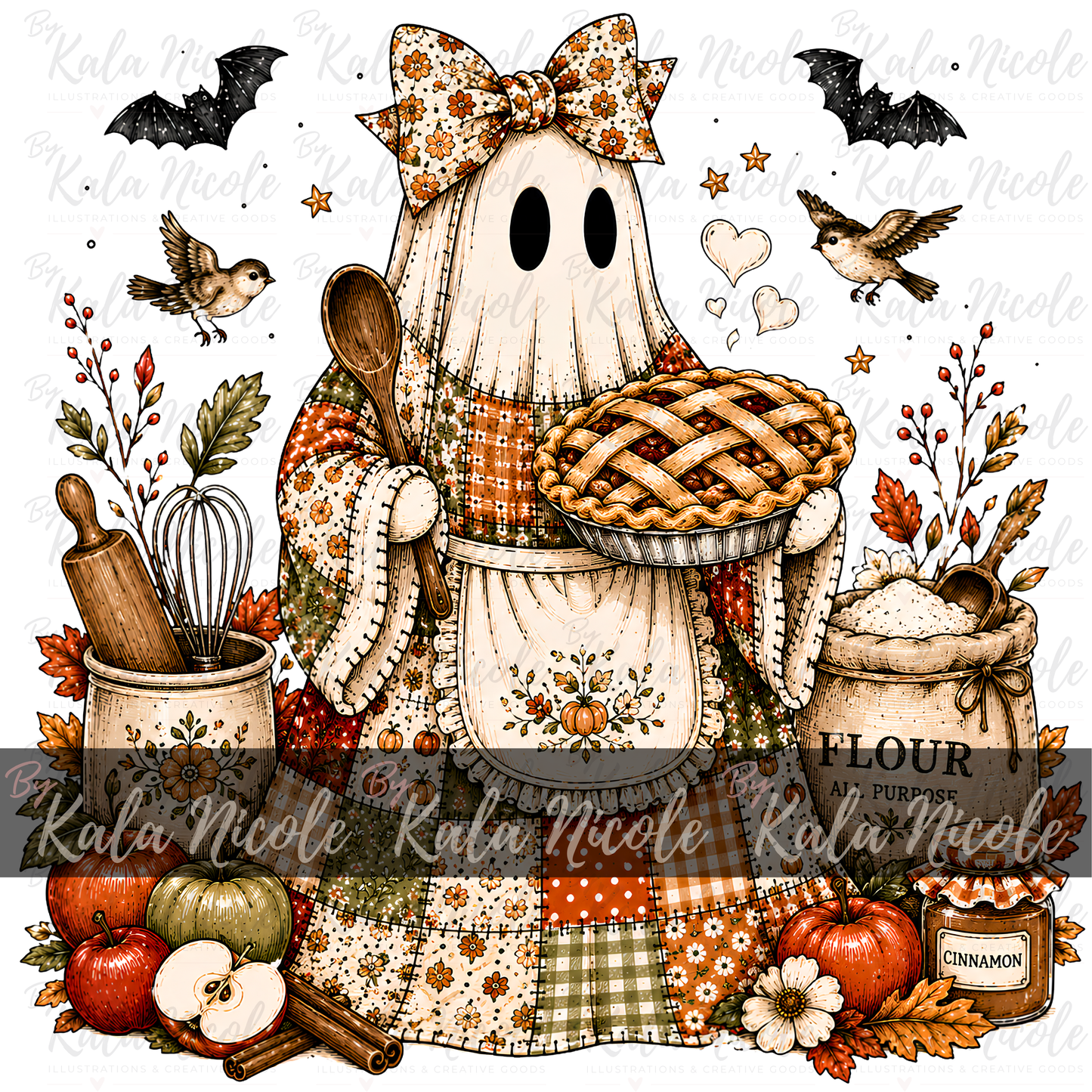 Patchwork Ghost PNG | Baking