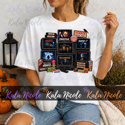 Horror Movie Night 80s PNG | Trendy Halloween PNG | Horror Movie Clipart (Digital Download)