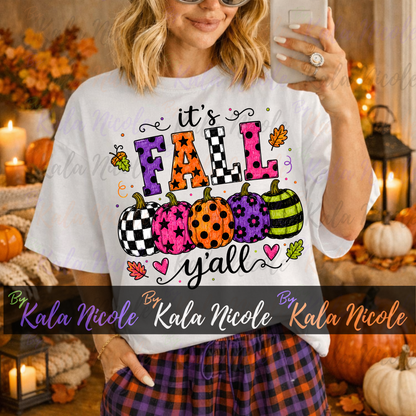 It's Fall Y'all PNG Bundle | Trendy Fall PNG | Cute Pumpkin Clipart (Digital Download)