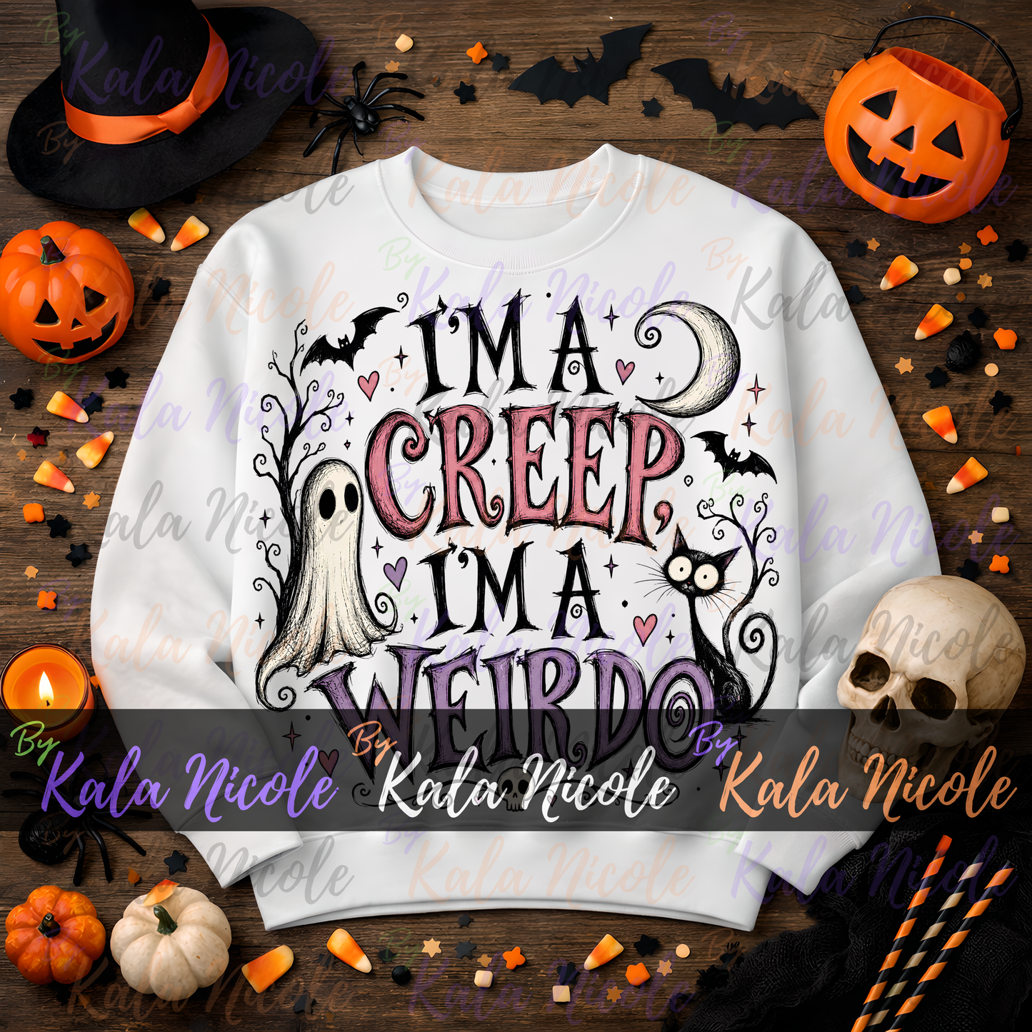 I'm A Creep I'm a Weirdo PNG | Trendy Halloween PNG | Fall PNG | Cute Ghost Clipart (Digital Download)