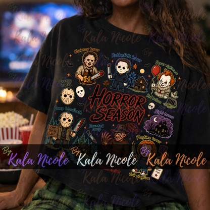 Horror Season Doodle PNG Bundle | Trendy Halloween PNG | Horror Movie Clipart (Digital Download)