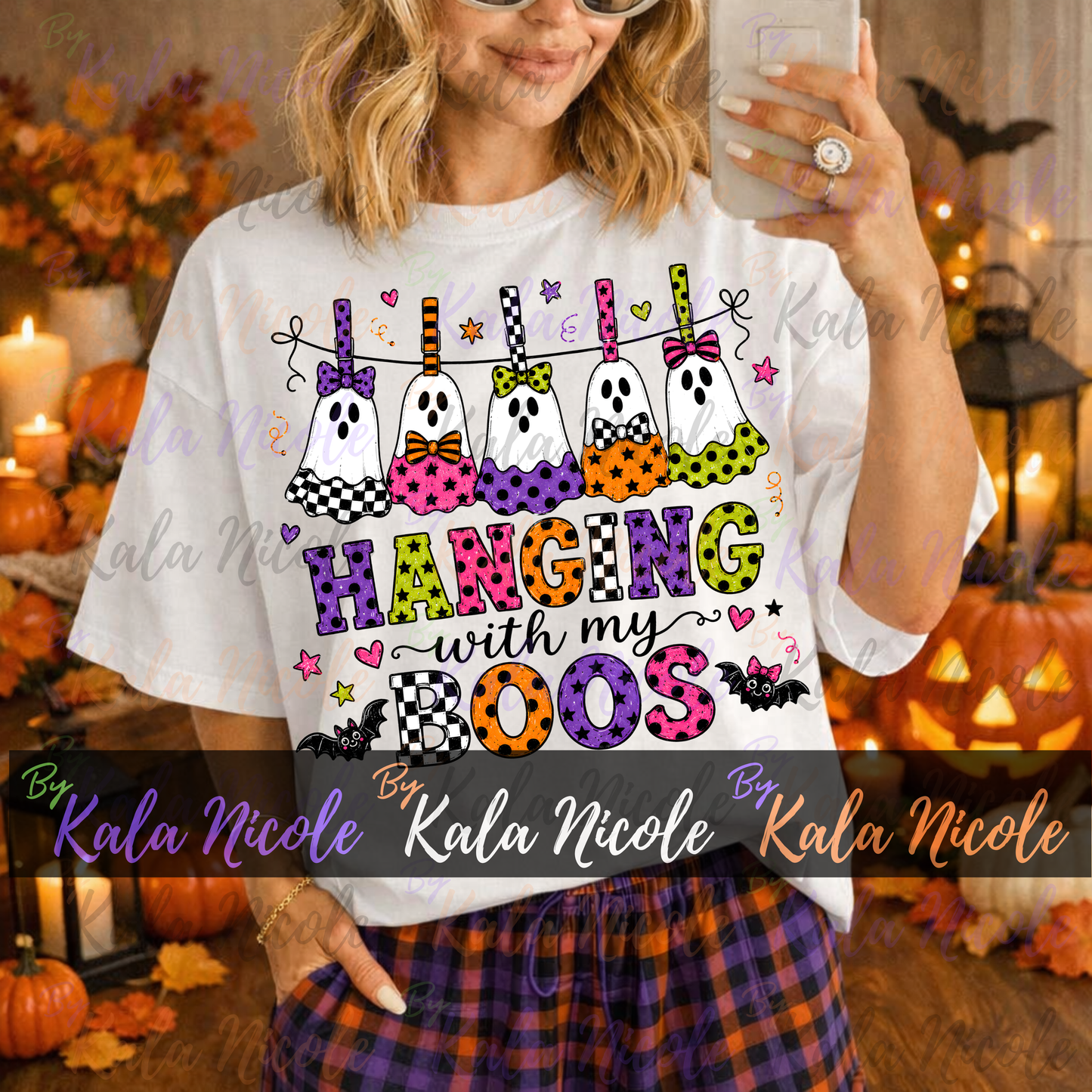 Hanging With My Boos PNG Bundle | Trendy Halloween PNG | Fall PNG | Cute Ghost Clipart (Digital Download)