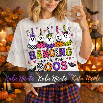 Hanging With My Boos PNG Bundle | Trendy Halloween PNG | Fall PNG | Cute Ghost Clipart (Digital Download)