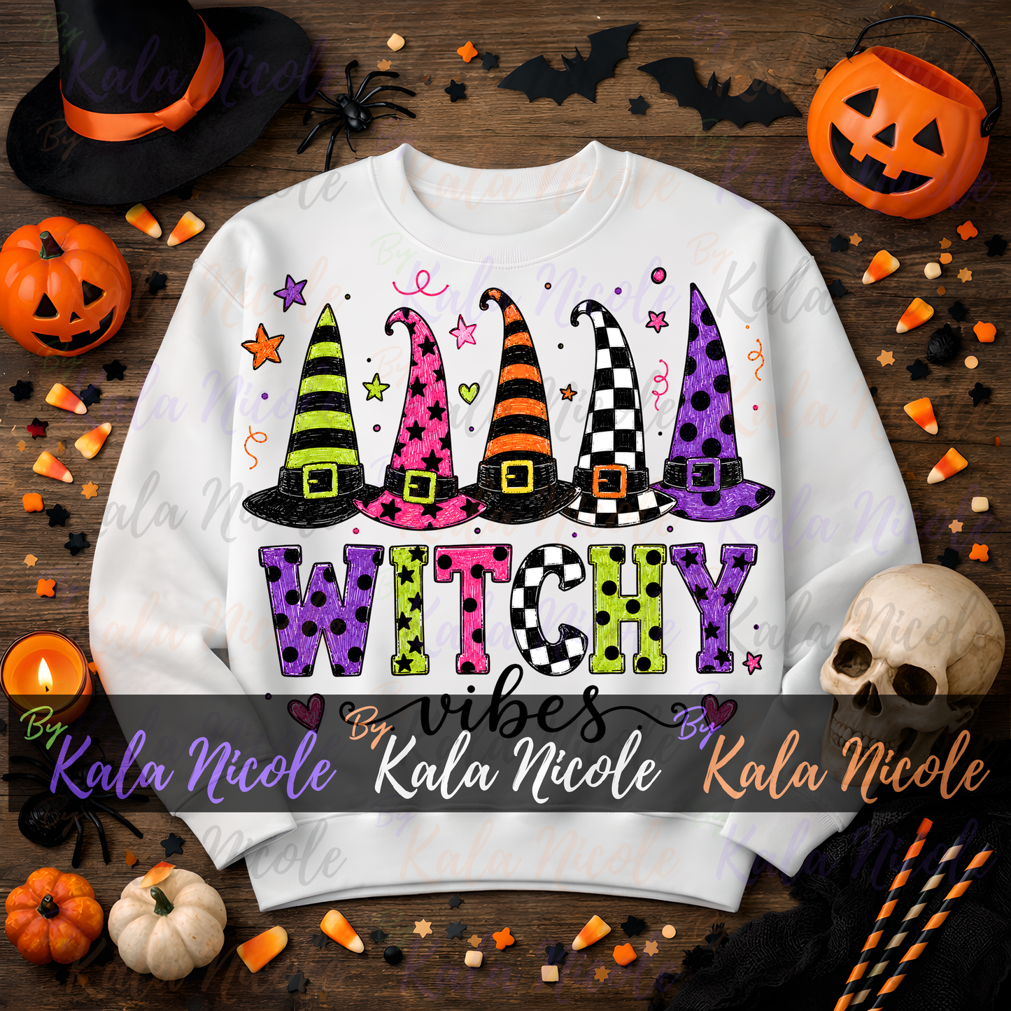 Witchy Vibes PNG Bundle | Trendy Halloween PNG | Fall PNG | Cute Witch Clipart (Digital Download)