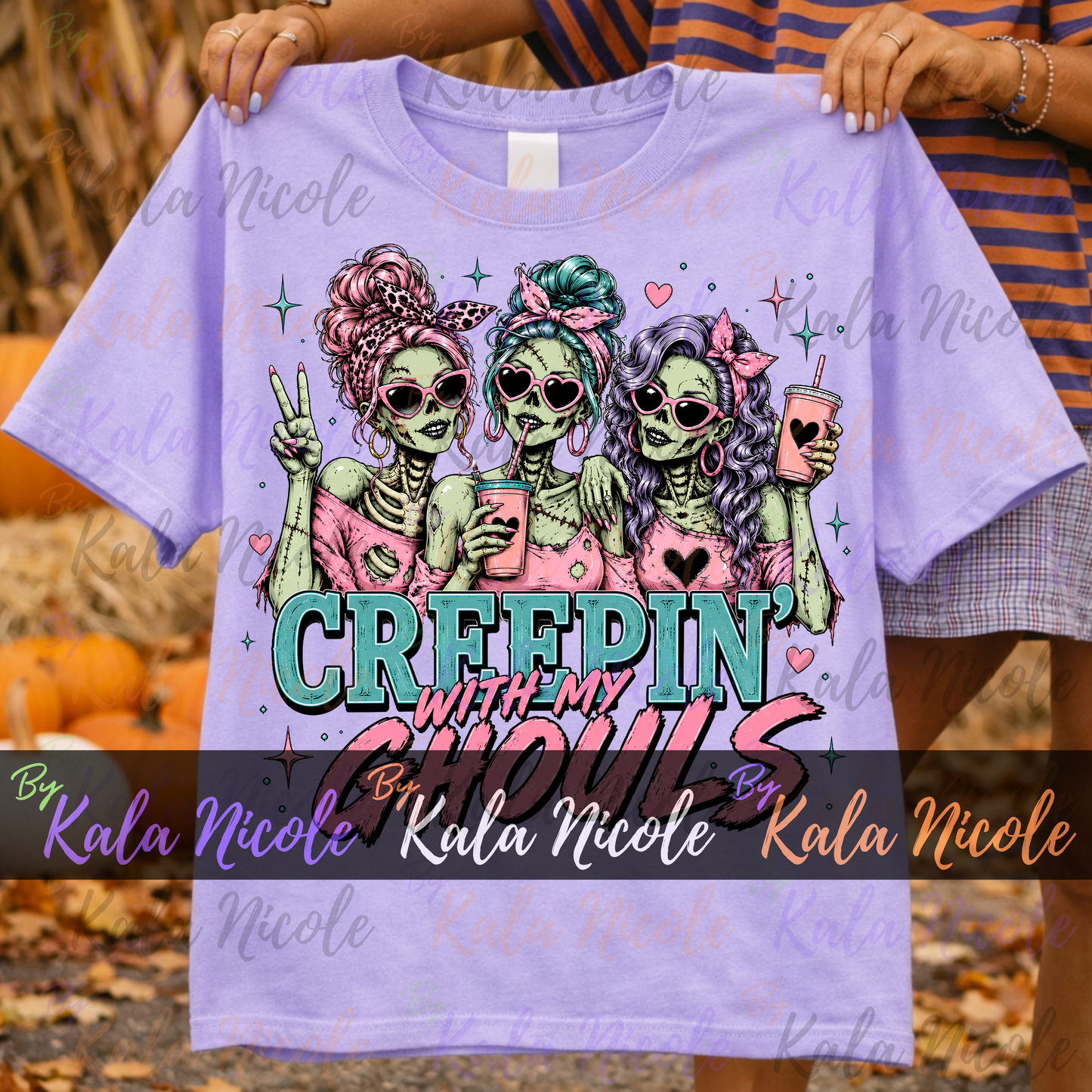 Creepin' With My Ghouls PNG | Trendy Halloween PNG | Fall PNG | Cute Zombie Clipart (Digital Download)