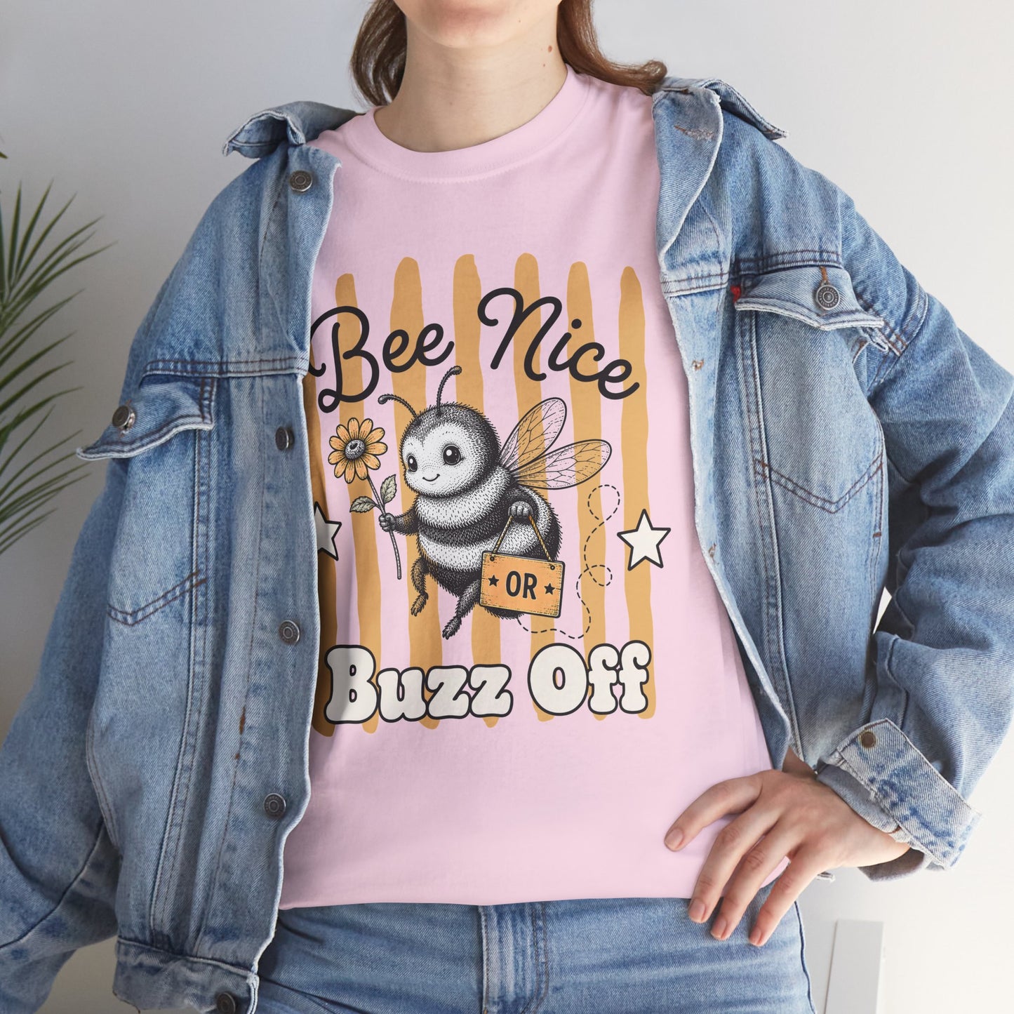 Bee Nice or Buzz Off Retro Bee Graphic Tee
