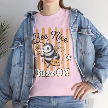 Bee Nice or Buzz Off Retro Bee Graphic Tee