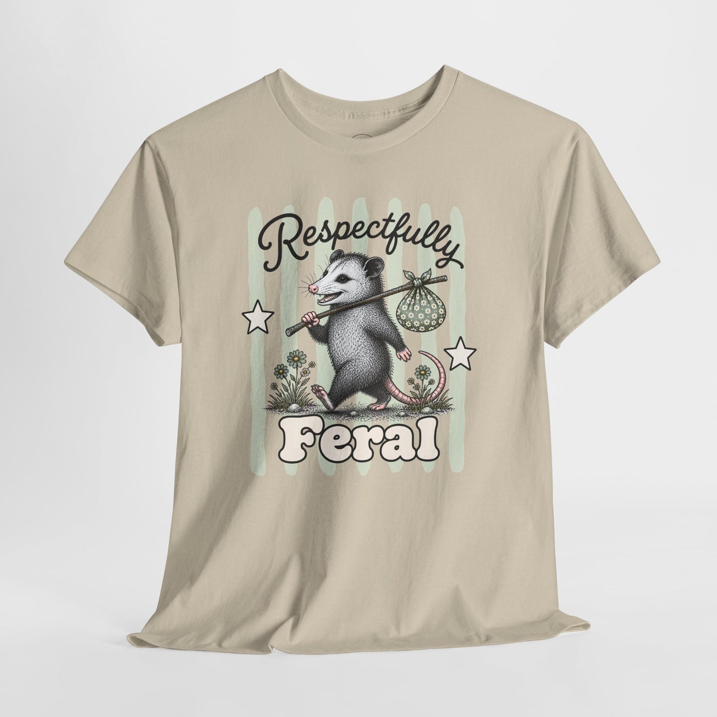 Respectfully Feral Retro Possum Graphic Tee