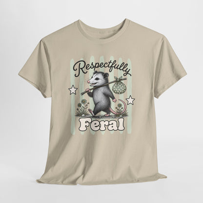 Respectfully Feral Retro Possum Graphic Tee