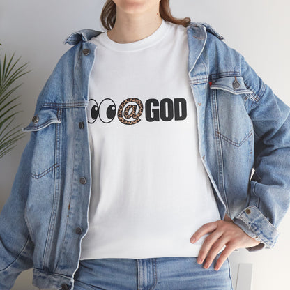 Look At God Leopard Print Graphic Tee