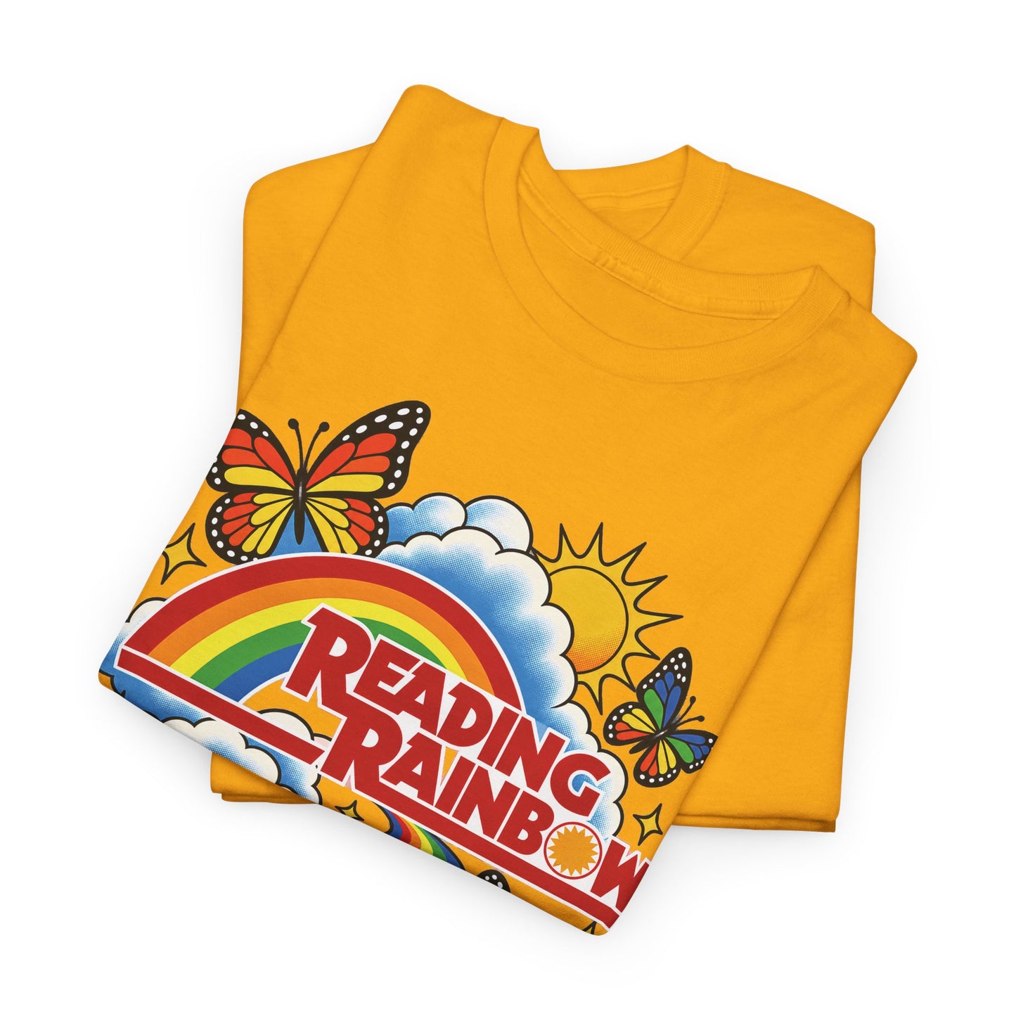 Rainbow & Butterflies Retro Book Graphic Tee
