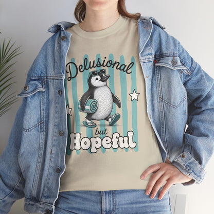 Delusional But Hopeful Retro Penguin Graphic Tee