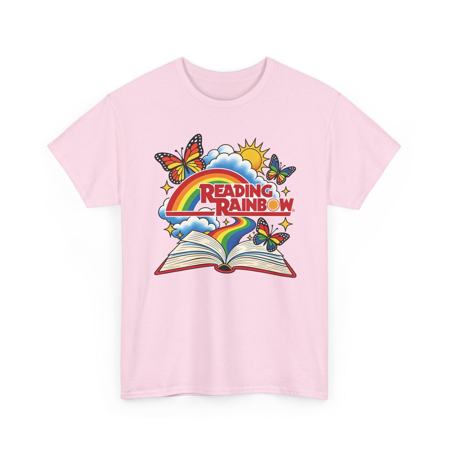 Rainbow & Butterflies Retro Book Graphic Tee