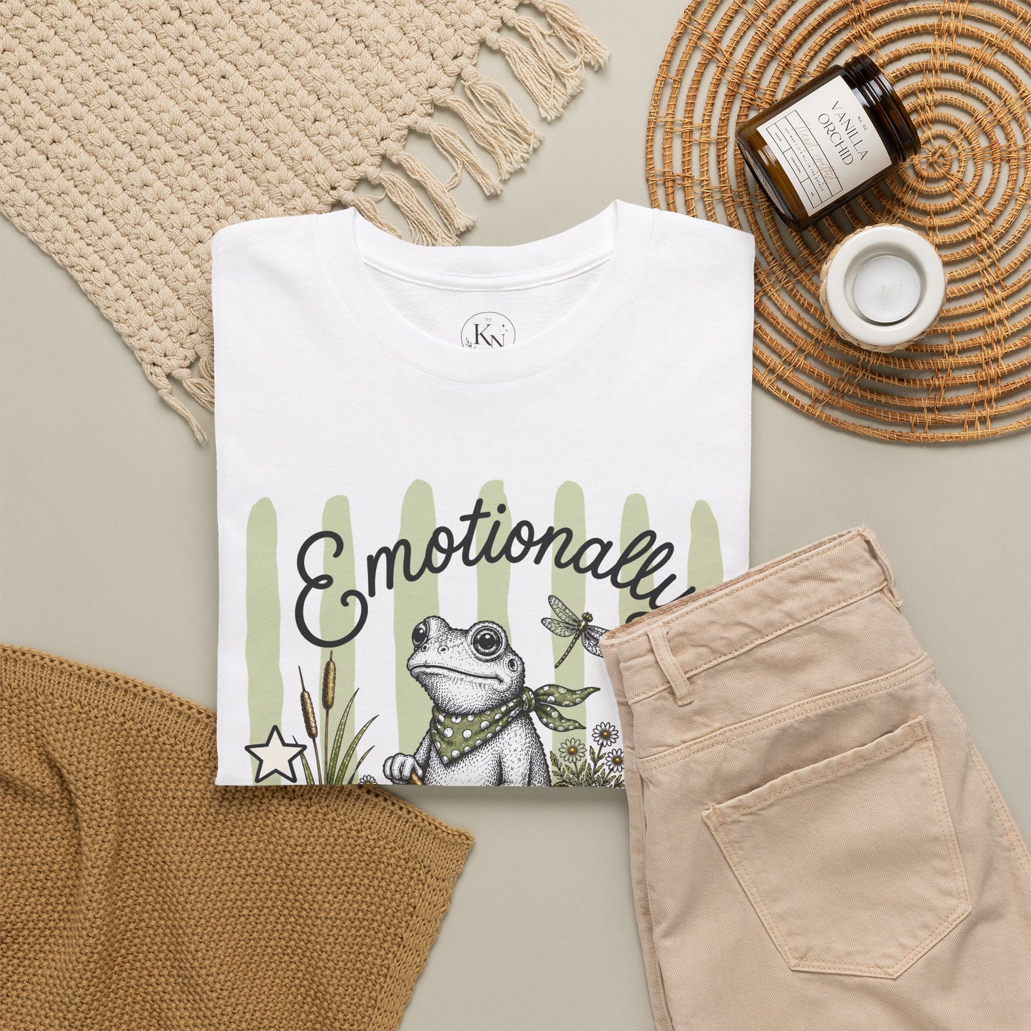 Emotionally Amphibious Retro Frog Graphic Tee