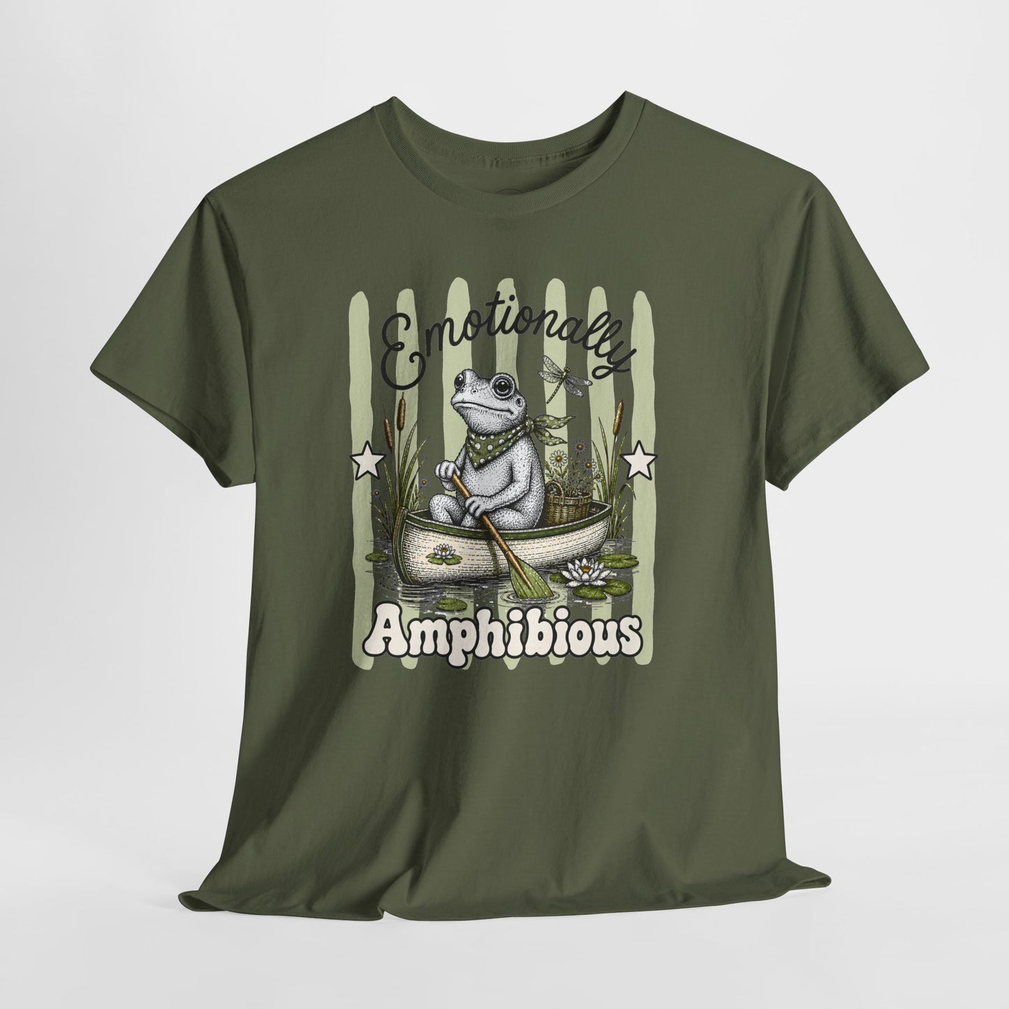Emotionally Amphibious Retro Frog Graphic Tee