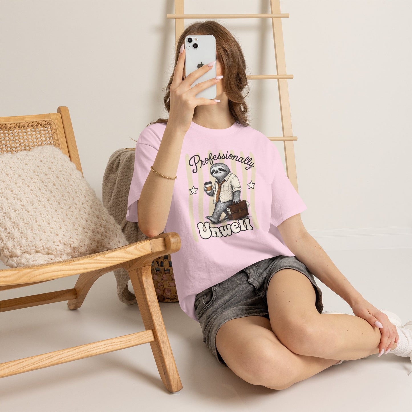Professionally Unwell Retro Sloth Graphic Tee