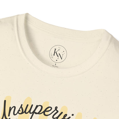 Goose Graphic T-Shirt — "Unsupervised Again" Vintage Yellow Stripe Tee