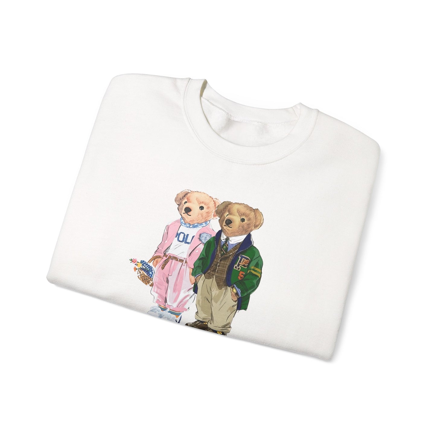 Personalized Couples Crewneck Sweatshirt — Custom Bear Illustration | Gift for Him & Her