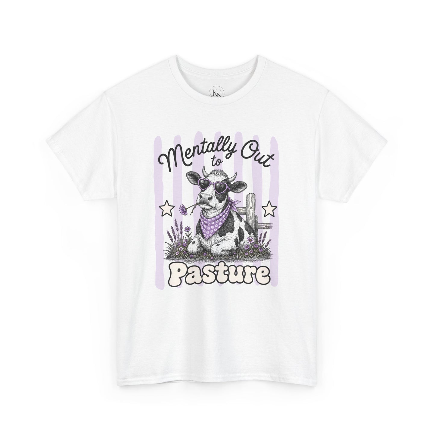 Mentally Out to Pasture Retro Cow Graphic Tee