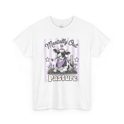 Mentally Out to Pasture Retro Cow Graphic Tee