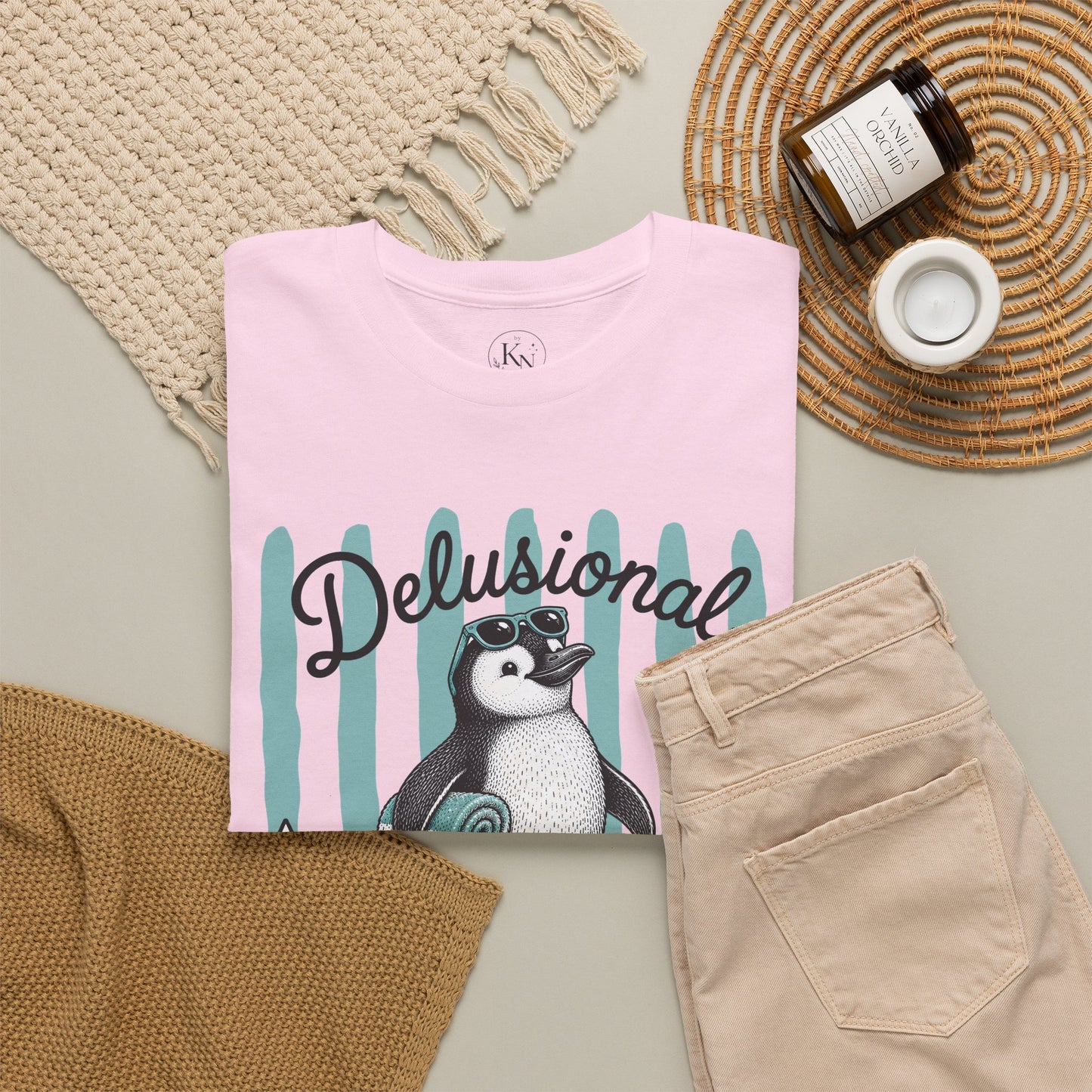 Delusional But Hopeful Retro Penguin Graphic Tee