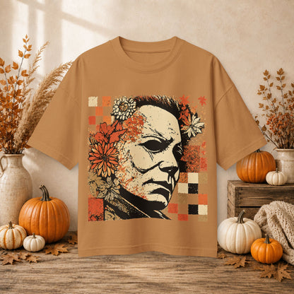 Horror Floral Halloween Mask Graphic Tee
