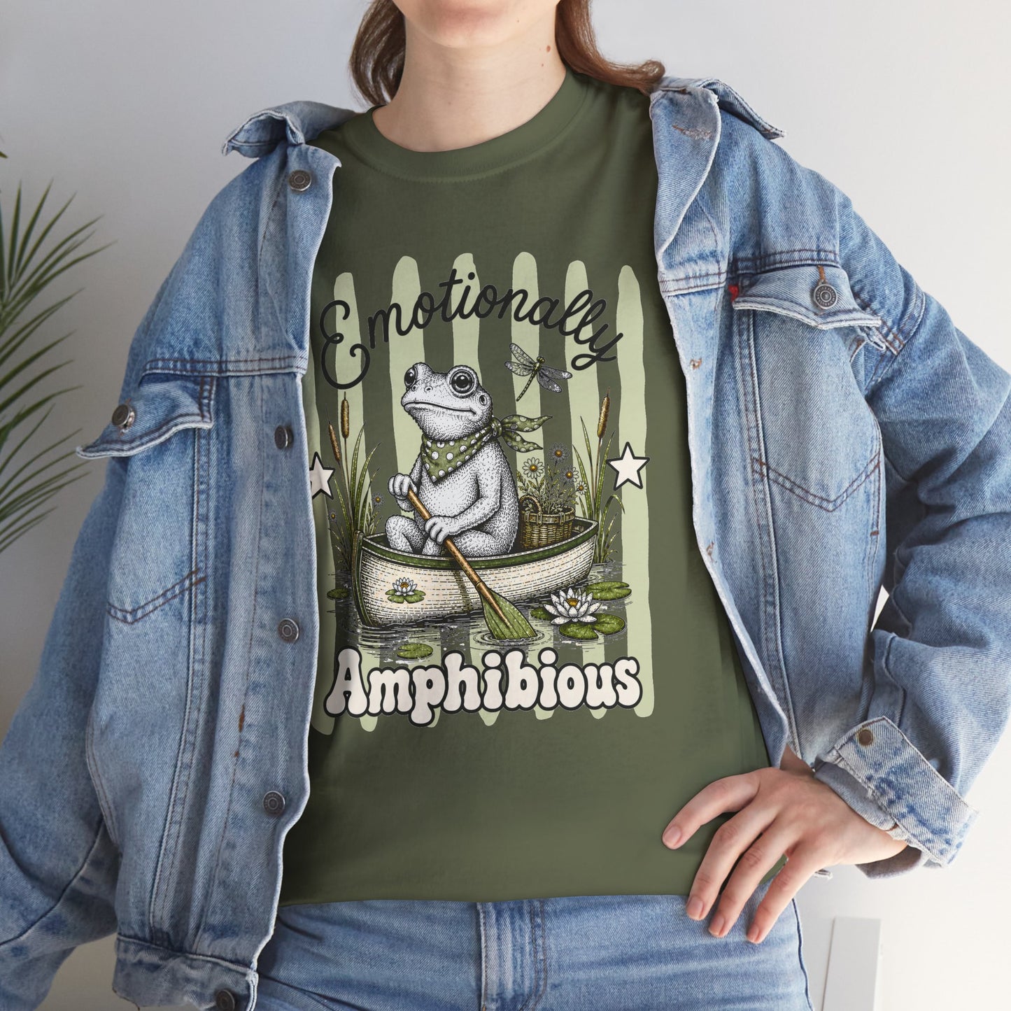 Emotionally Amphibious Retro Frog Graphic Tee