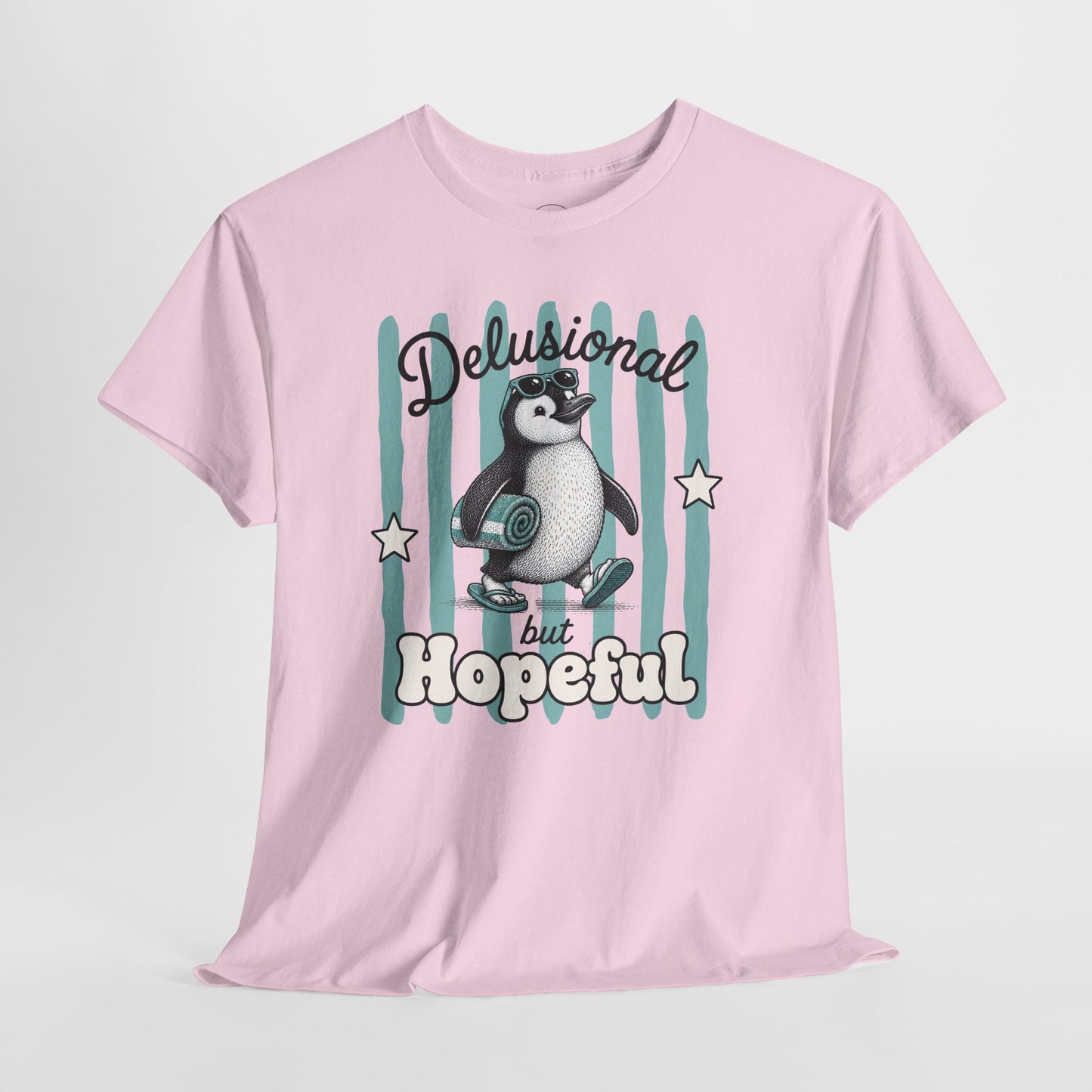 Delusional But Hopeful Retro Penguin Graphic Tee