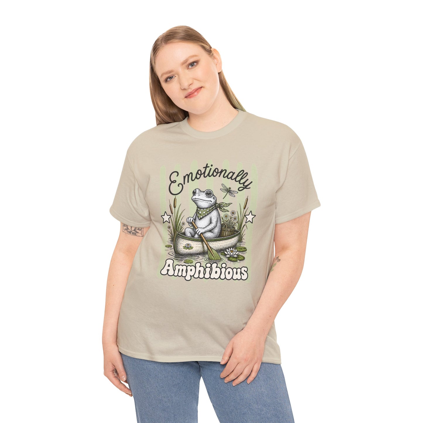 Emotionally Amphibious Retro Frog Graphic Tee