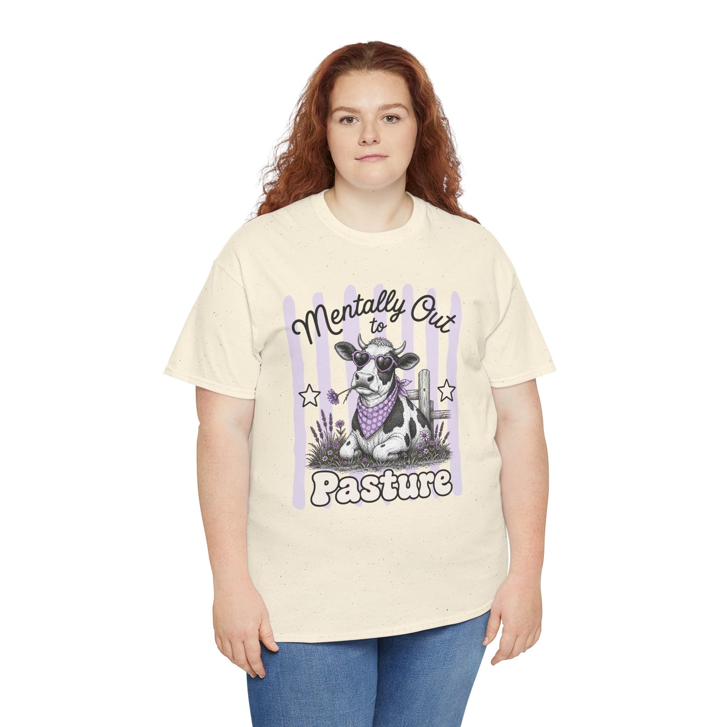Mentally Out to Pasture Retro Cow Graphic Tee