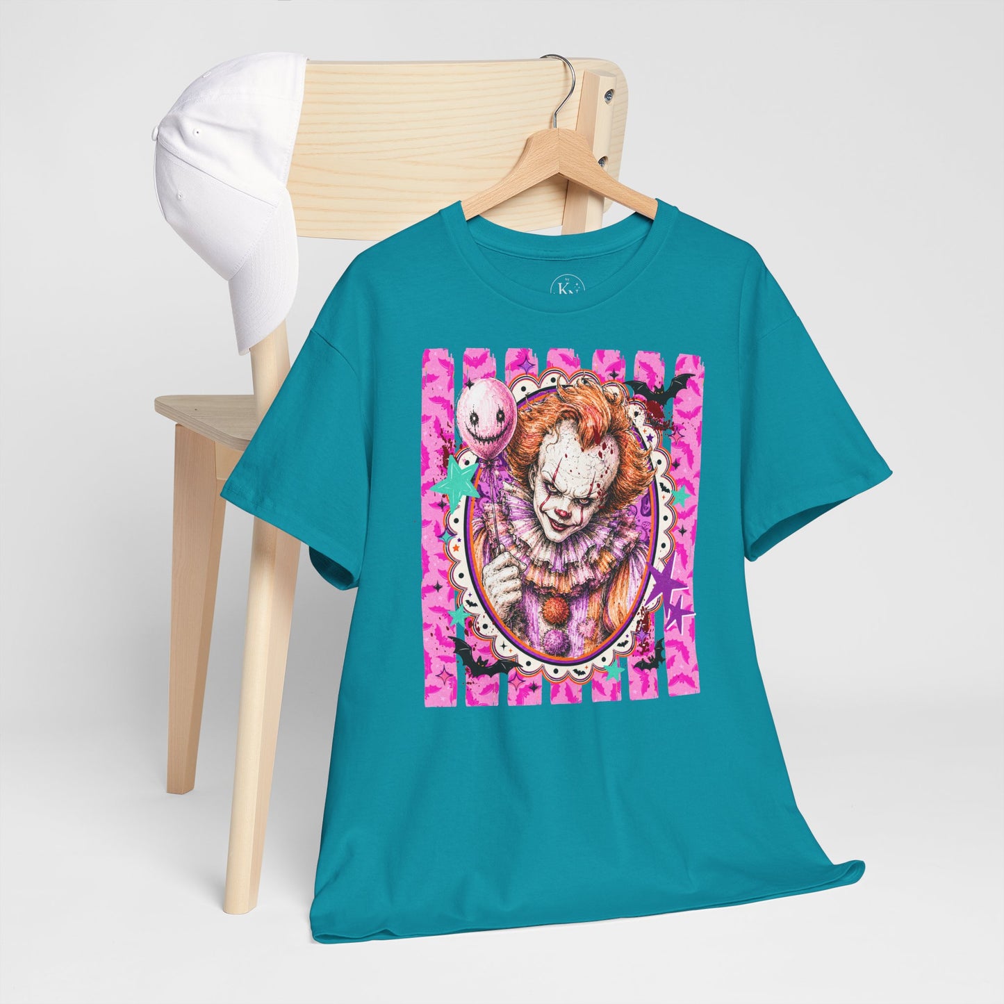 Pennywise Portrait Tee — Colorful Spooky Horror Shirt