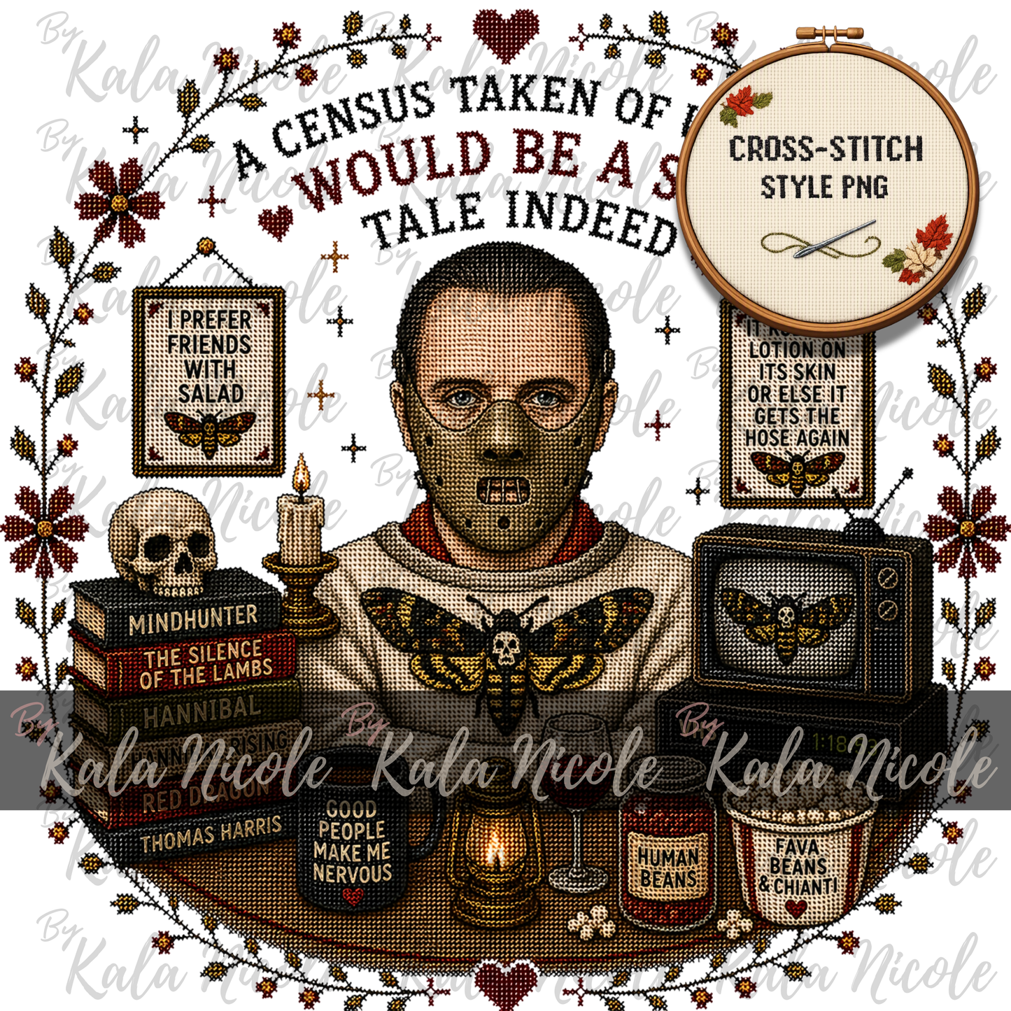Horror Movie Cross-Stitch PNG | Hannibal