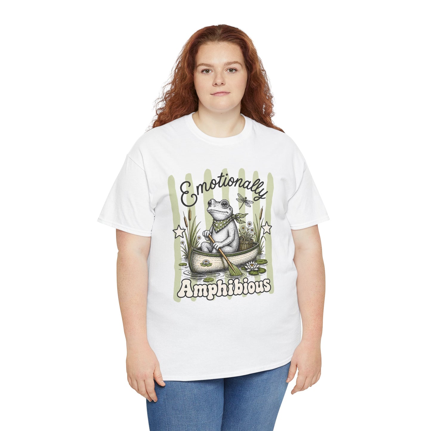 Emotionally Amphibious Retro Frog Graphic Tee