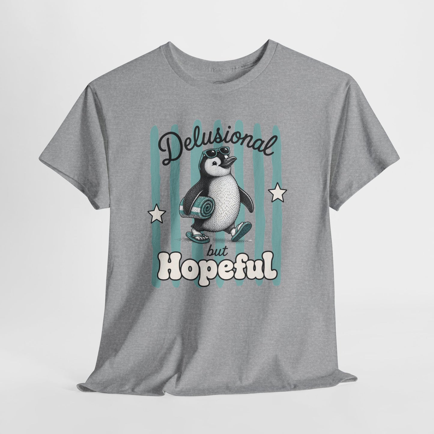 Delusional But Hopeful Retro Penguin Graphic Tee