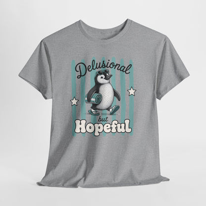 Delusional But Hopeful Retro Penguin Graphic Tee