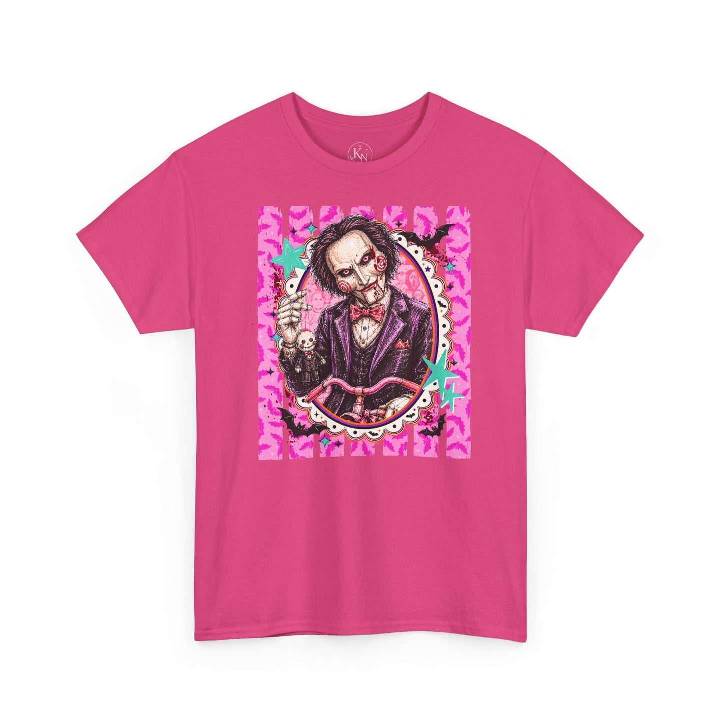 Saw Portrait Tee — Colorful Spooky Horror Shirt