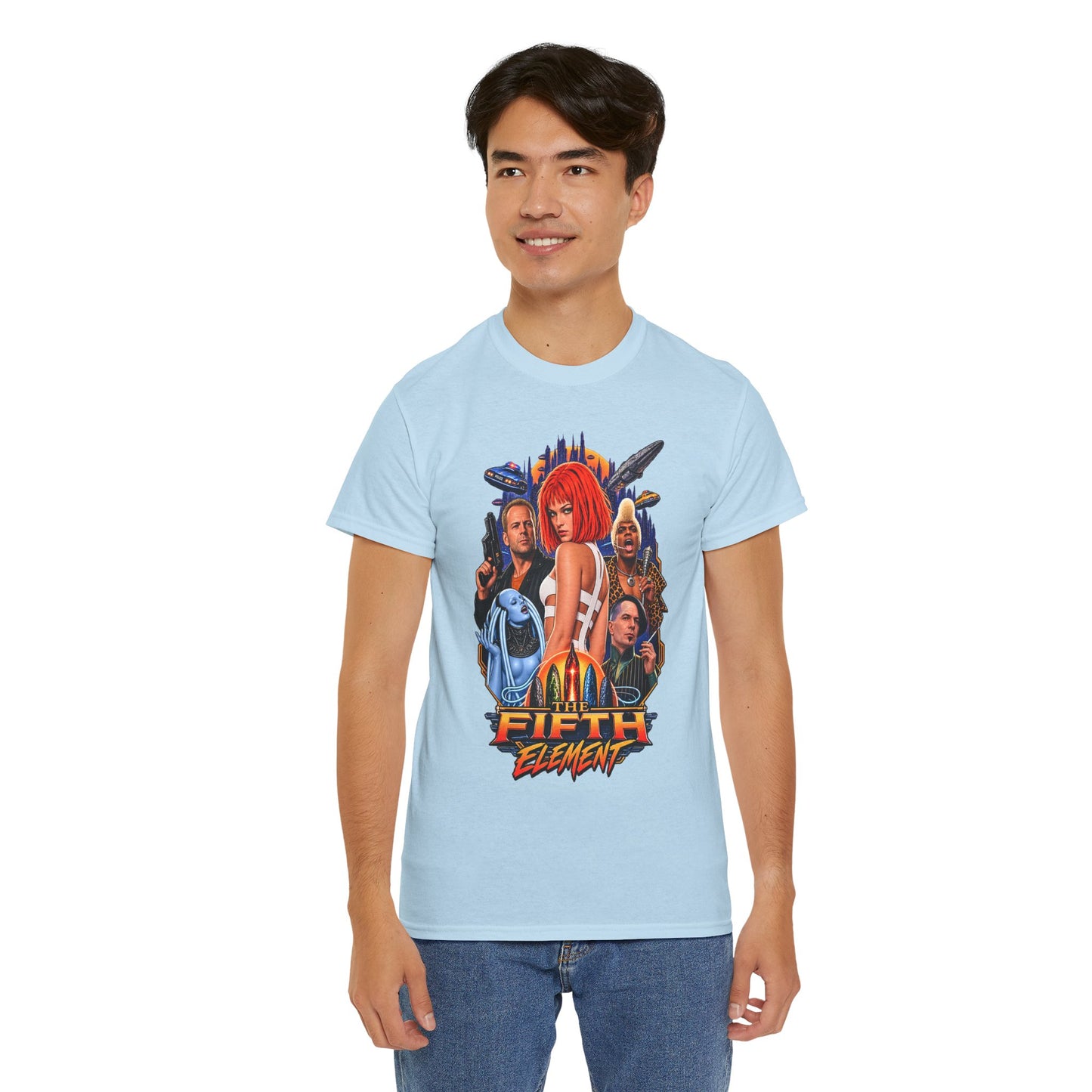 Retro Sci-Fi Character Collage Graphic Tee