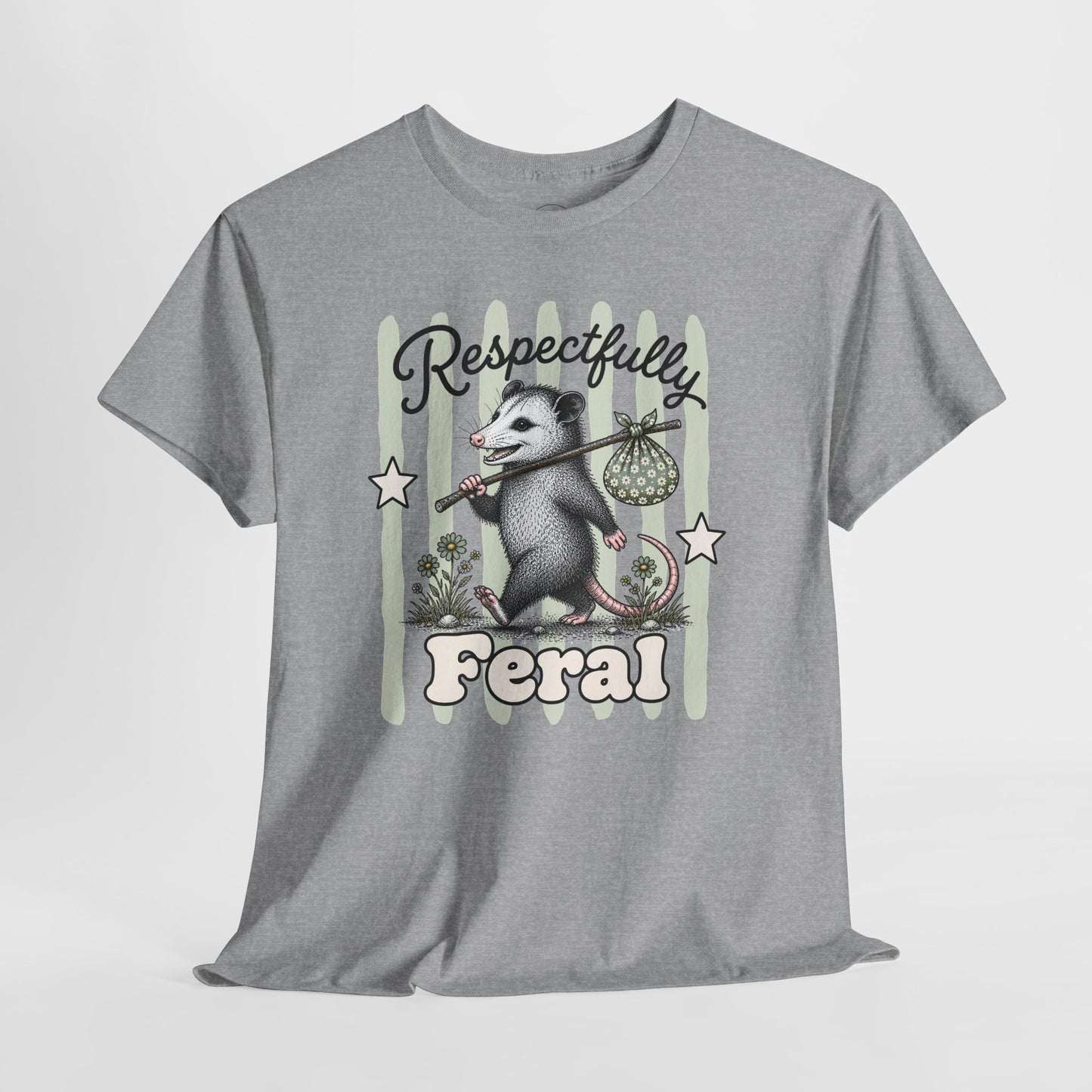 Respectfully Feral Retro Possum Graphic Tee