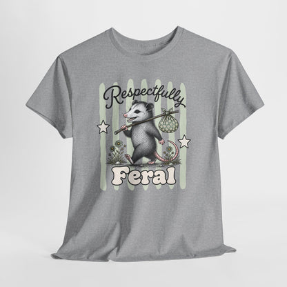 Respectfully Feral Retro Possum Graphic Tee
