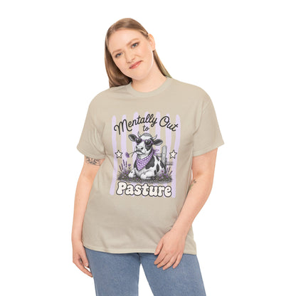 Mentally Out to Pasture Retro Cow Graphic Tee