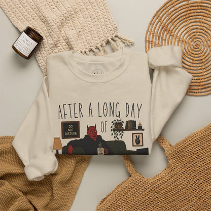 “After a Long Day of Pretending to Like People” Cozy Introvert Sweatshirt