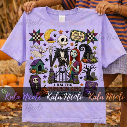 Nightmare Before Christmas PNG | Quilt Style Pumpkin King