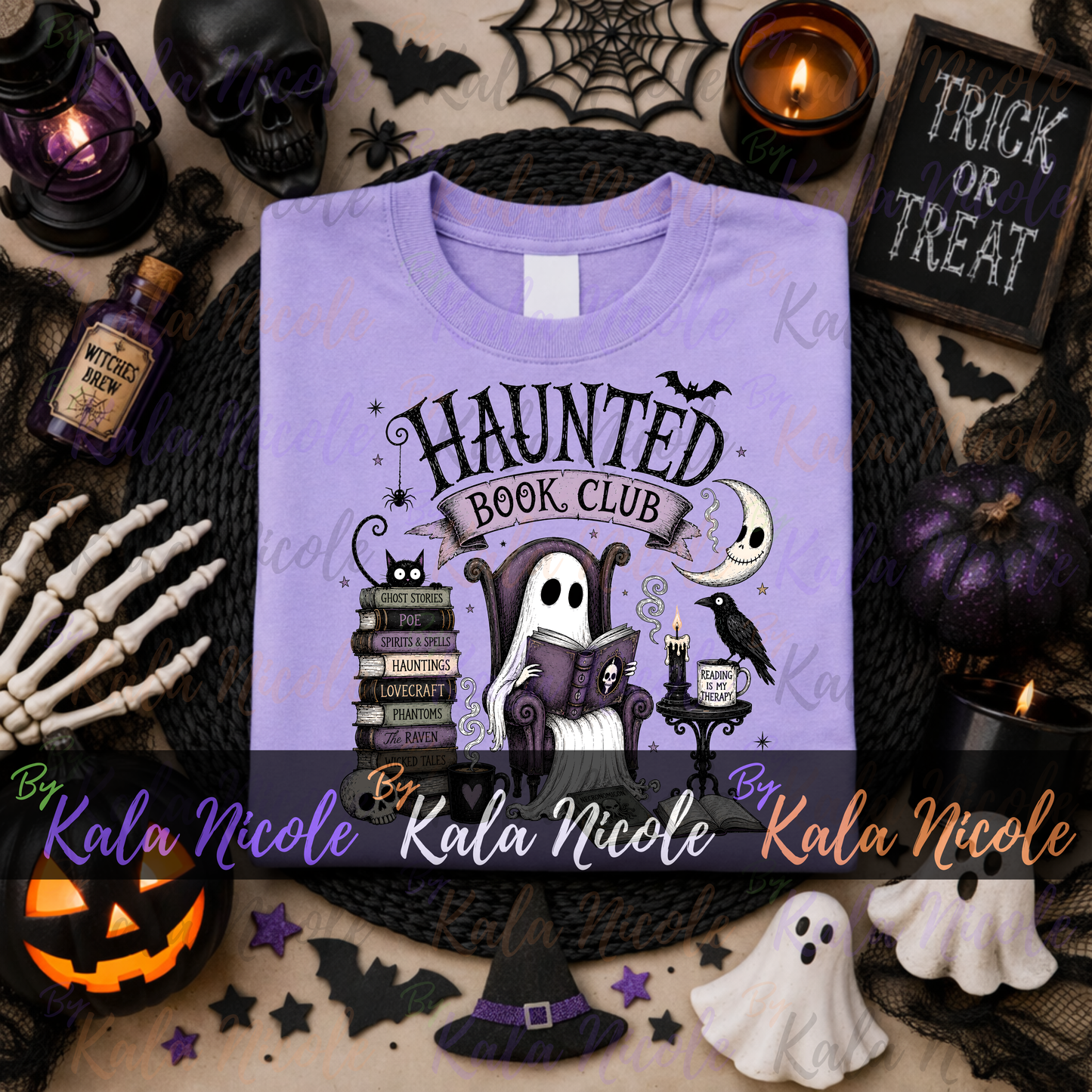 Haunted Book Club PNG | Trendy Halloween PNG | Fall PNG | Cute Ghost Clipart (Digital Download)