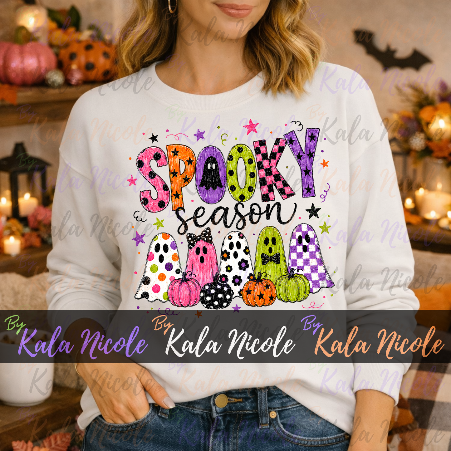 Spooky Season PNG Bundle | Trendy Halloween PNG | Fall PNG | Cute Ghost Clipart (Digital Download)