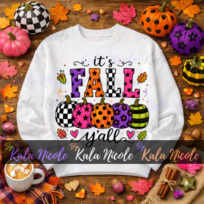 It's Fall Y'all PNG Bundle | Trendy Fall PNG | Cute Pumpkin Clipart (Digital Download)
