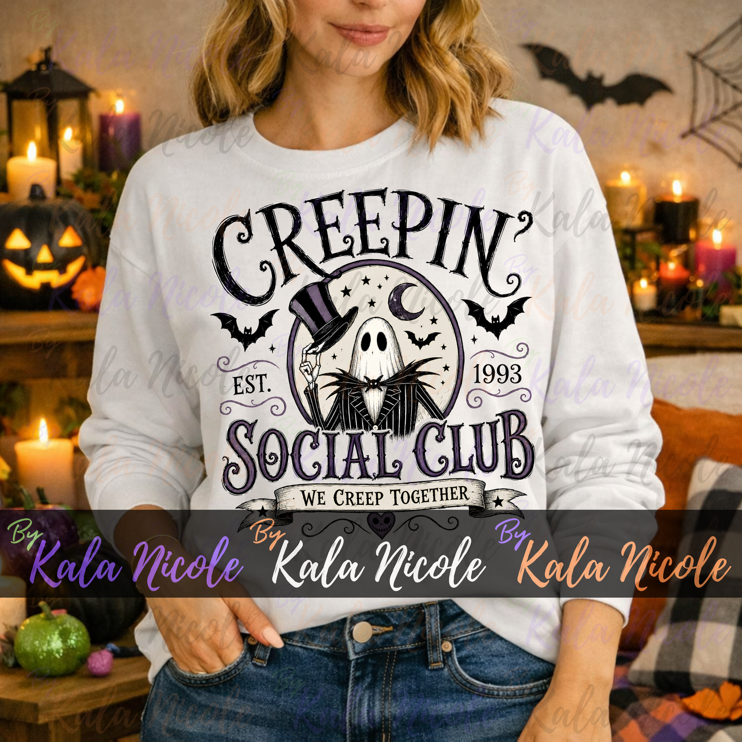 Creepin' Social Club PNG | Trendy Halloween PNG | Fall PNG | Cute Ghost Clipart (Digital Download)