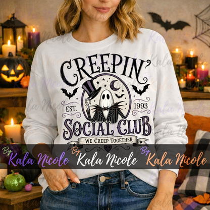 Creepin' Social Club PNG | Trendy Halloween PNG | Fall PNG | Cute Ghost Clipart (Digital Download)