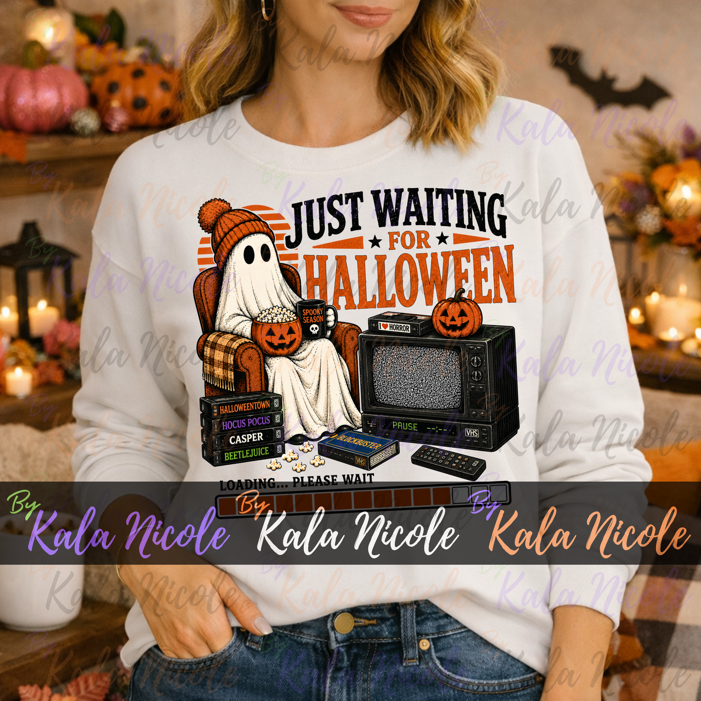 Just Waiting for Halloween Ghost PNG