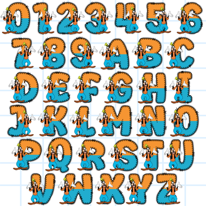 Mickey & Friends Alphabet PNG Bundle | ABC 123